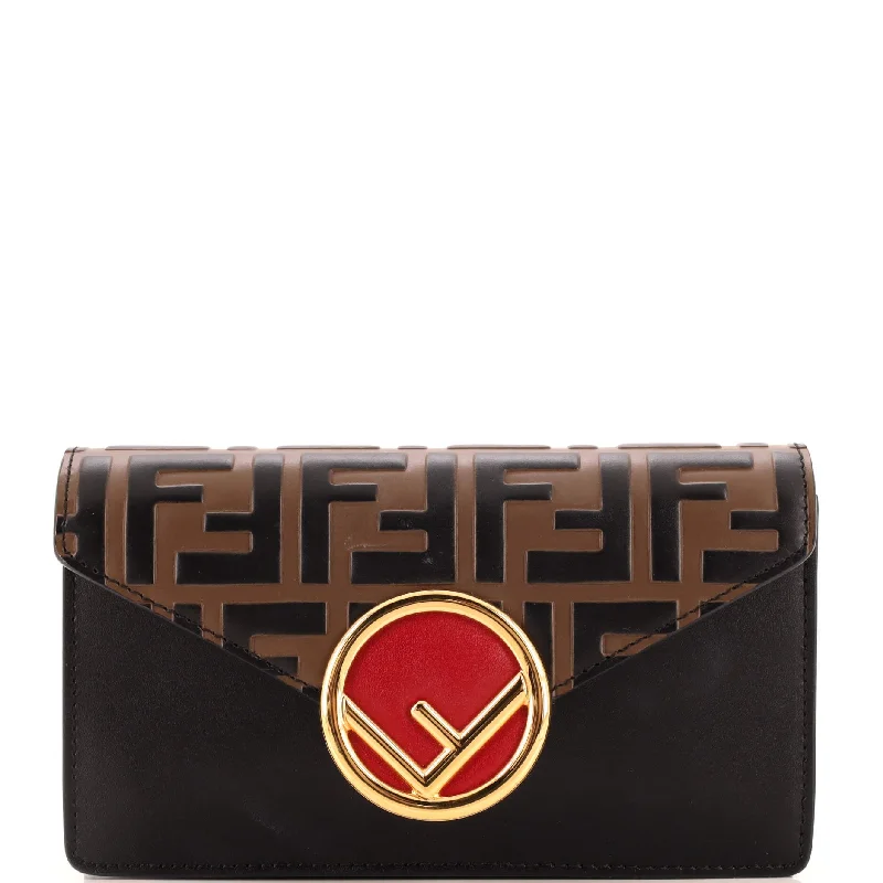 F is Fendi Convertible Belt Bag Leather with Zucca Embossed Detail