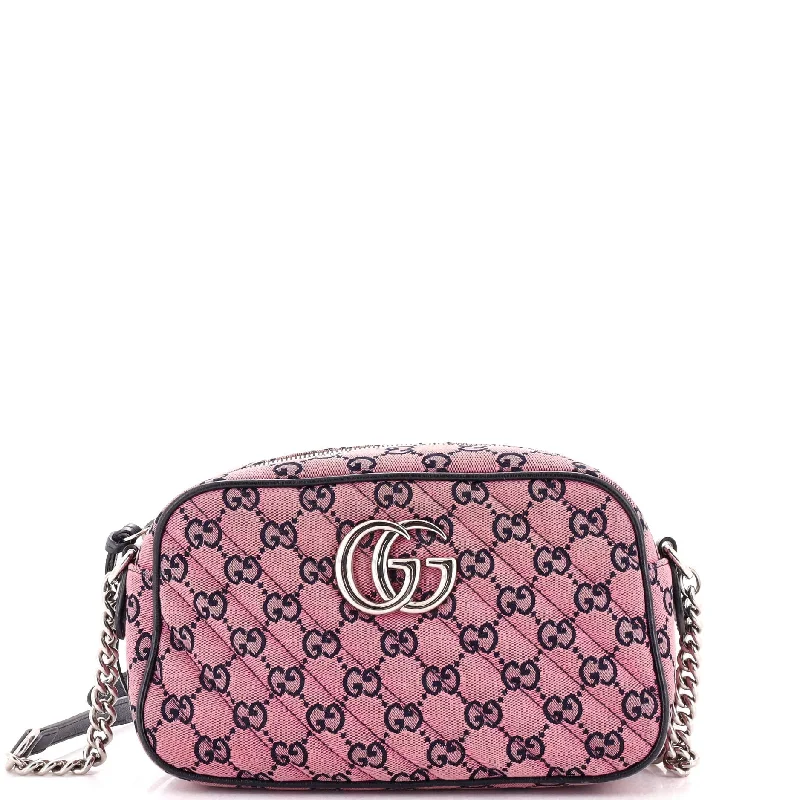 GG Marmont Shoulder Bag Multicolor Diagonal Quilted GG Canvas Small