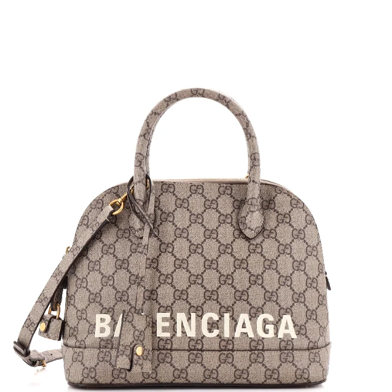 x Balenciaga The Hacker Project Logo Ville Bag GG Coated Canvas Small