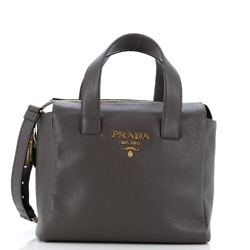 Top Handle Convertible Zip Tote Vitello Leather Small