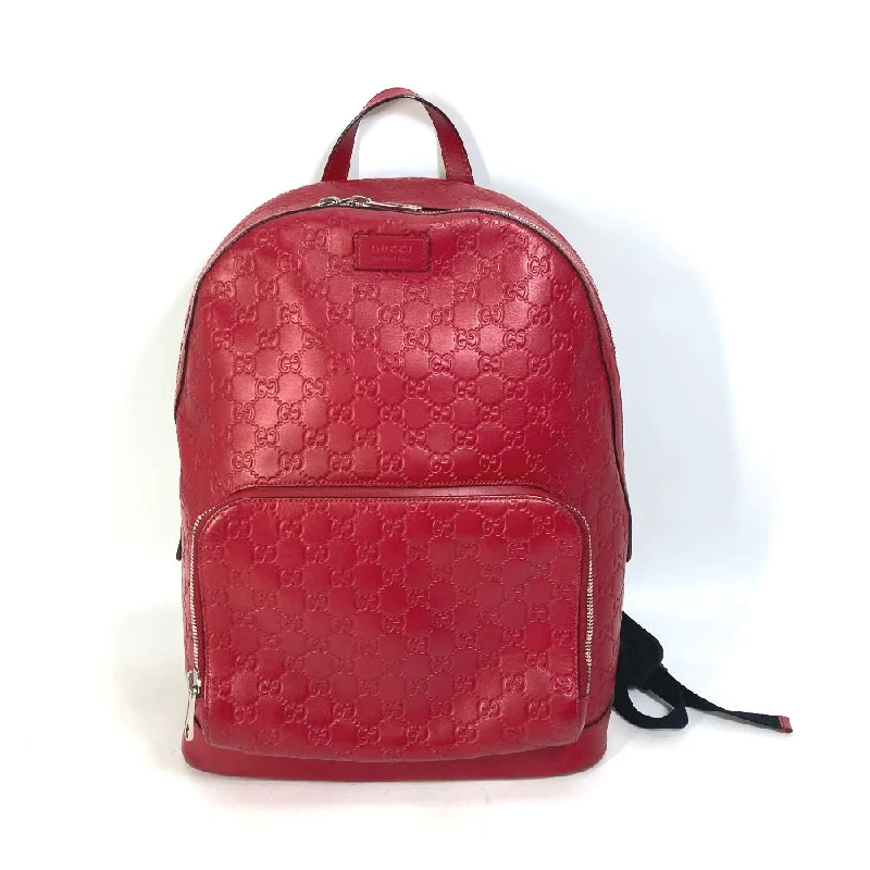 GUCCI Backpack 406370 Sima leather Red Guccisima GG Women(Unisex) Used